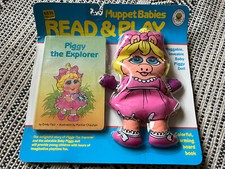Vintage Muppet Babies Read Play Miss Piggy Book Doll 1989 Jim Henson Muppets