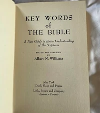 Key Words of the Bible, Albert N Williams, Very rare 1st edition, Christianity