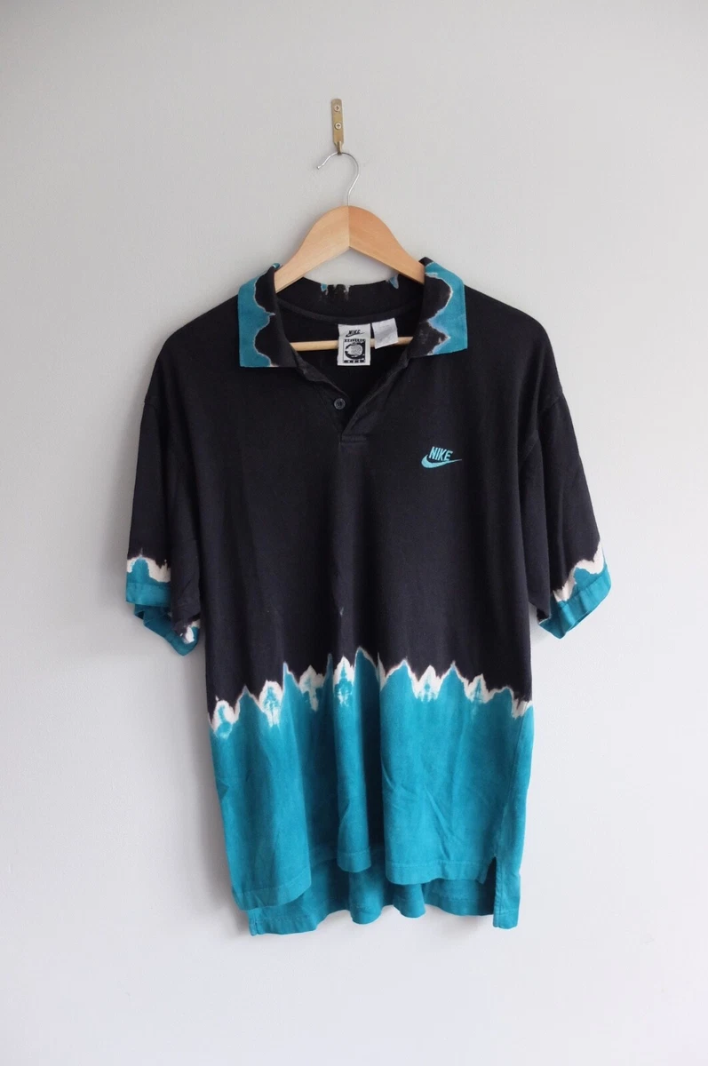 Vintage 90s Nike Challenge court Agassi polo shirt M Black green