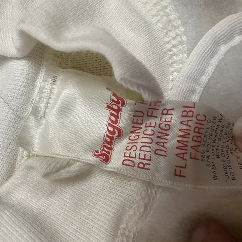 Vintage Fleece Sleepsuit Sz 5 Kids Snugabye Sleeper Yellow See Pics 80s FZ - Picture 6 of 11