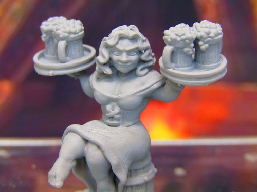 Dwarven Waitress Server Barkeep Barmaid Mini Miniatures 3D Printed Model 28/32mm - Picture 5 of 5