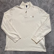 without tags Polo Ralph Lauren Estate Rib 14 Zip Sweater Mens Size L Cre G1N
