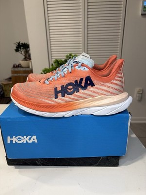 Hoka One One Women's Mach 5 Orange Camelia/Peach Parfait , Size 9B Running Shoes