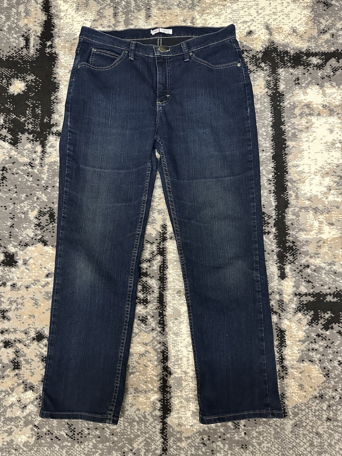 Riders by Lee Classic Fit Straight Leg Jeans Uomo Blu 12P Denim 5 Tasche Stretch