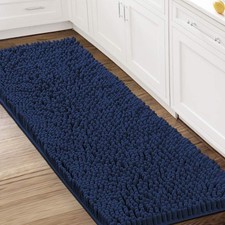 Navy 59x20 Luxury Microfiber Chenille Bath Rug Non-Skid Eco-Friendly Softness