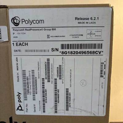 NEW POLYCOM REALPRESENCE GROUP 500 7200-64250-001 REL 6.2.1 VIDEO CONF SYSTEM