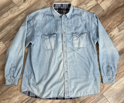 Northcrest Mens Workwear Denim Chore Coat Size 2XLT Streetwear Flannel Lined
