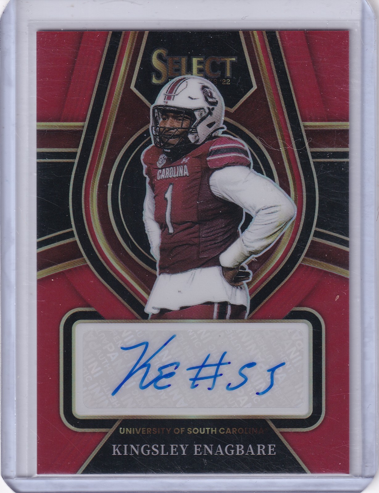 Kingsley Enagbare Panini Select Draft Picks Rookie Signatures #RSKEN Red