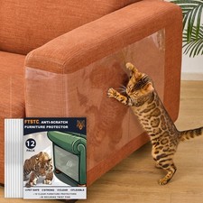 Anti Cat Scratch Furniture Protector 12-Pack Heavy Duty Self-Adhesive Clear