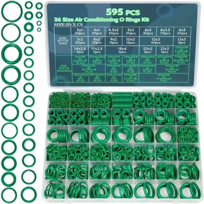 #ad #ad 595 PCS 36 Sizes Metric SAE Air Conditioning O Ring Kit Auto AC Repair Rubber $14.20