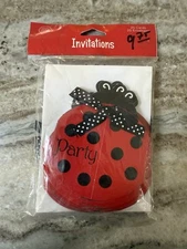 NEW Creative Converting Ladybug Shaped Party Invitations 25 Pack
