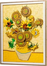 Quadro Girasoli Van Gogh 3D Set Blocchi Costruzione Dipinto Artistico 41x54Cm