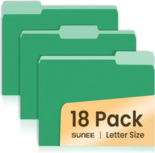File Folders, 18 Pack Manilla Folders 8.5 x 11, Colored File Folders Home Office