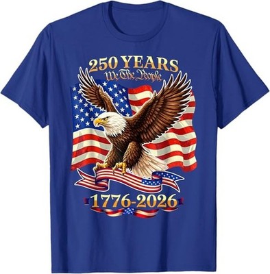 250 Years American 1776 2026 250th USA Birthday 4th of July T-Shirt