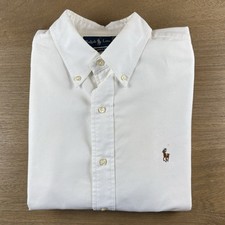 Polo Ralph Lauren Shirt Mens 16.5-34/35 White Oxford Button Down Classic Fit