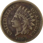 1863 Indian Head Cent VF Very Fine Details Penny 1c Coin SKU:CP1172