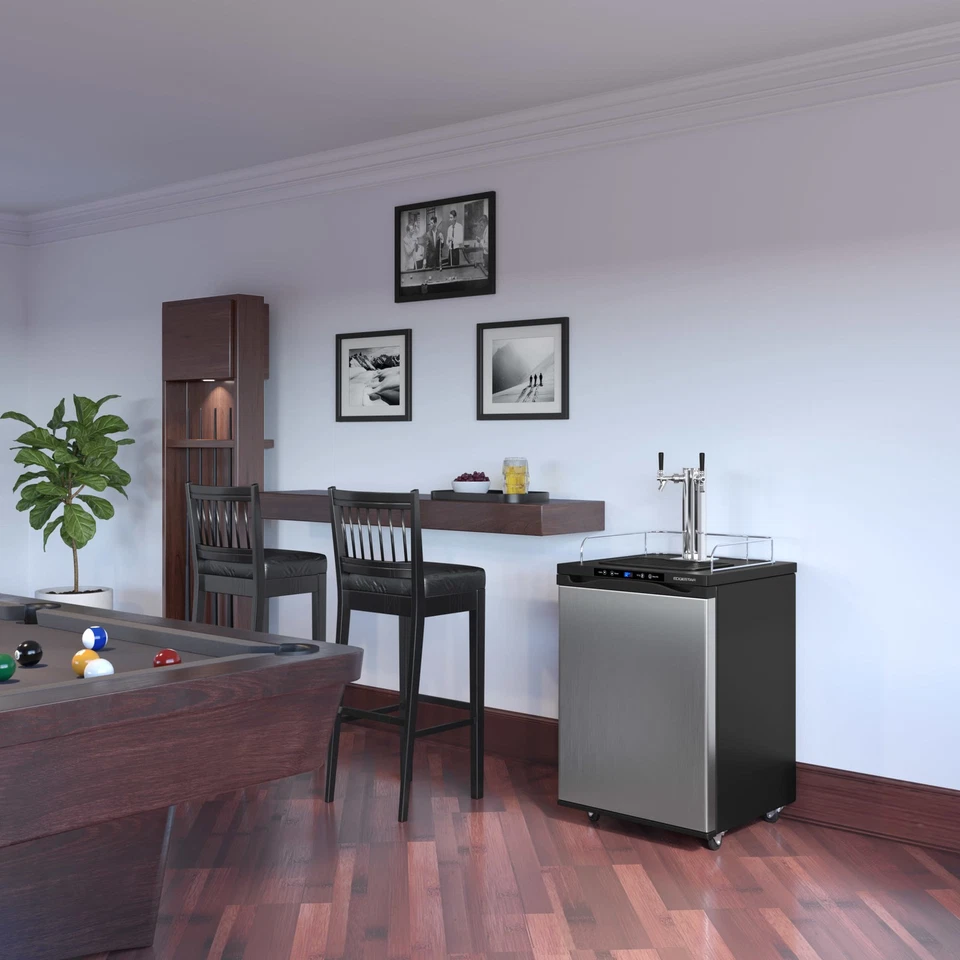 Kegerator doble grifo independiente EdgeStar KC3000TWIN 24"W - negro Foto 4 de 4