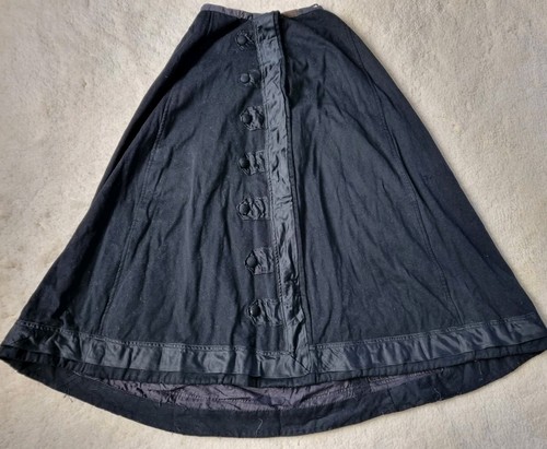 Original Victorian Mourning Black Wool Set Comprising From Skirt And Jacket - Picture 12 of 21