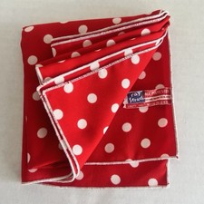    RAY STRAUSS Unltd red scarf USA patriotic 21  vintage EUC white dots