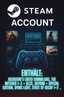 Steam Zugang   146 Spiele | Witcher 3, AC Origins, Odyssey, Skyrim, Dying Light