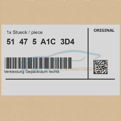 Original BMW 51475A1C3D4 - Verkleidung Gepäckraum rechts