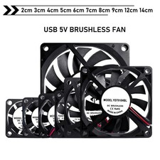 DC 5V USB Silent Brushless Cooling Fan 20mm 30mm 40mm 50mm 60mm 70mm 80mm -120mm