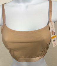 Joyspun Bralette Women Size L Beige Double Layer Mesh Elastic Band Unlined New