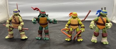 TMNT 2012 Playmates Action Figures Set 4 Turtles Leo Raph Mikey Donnie Weapons