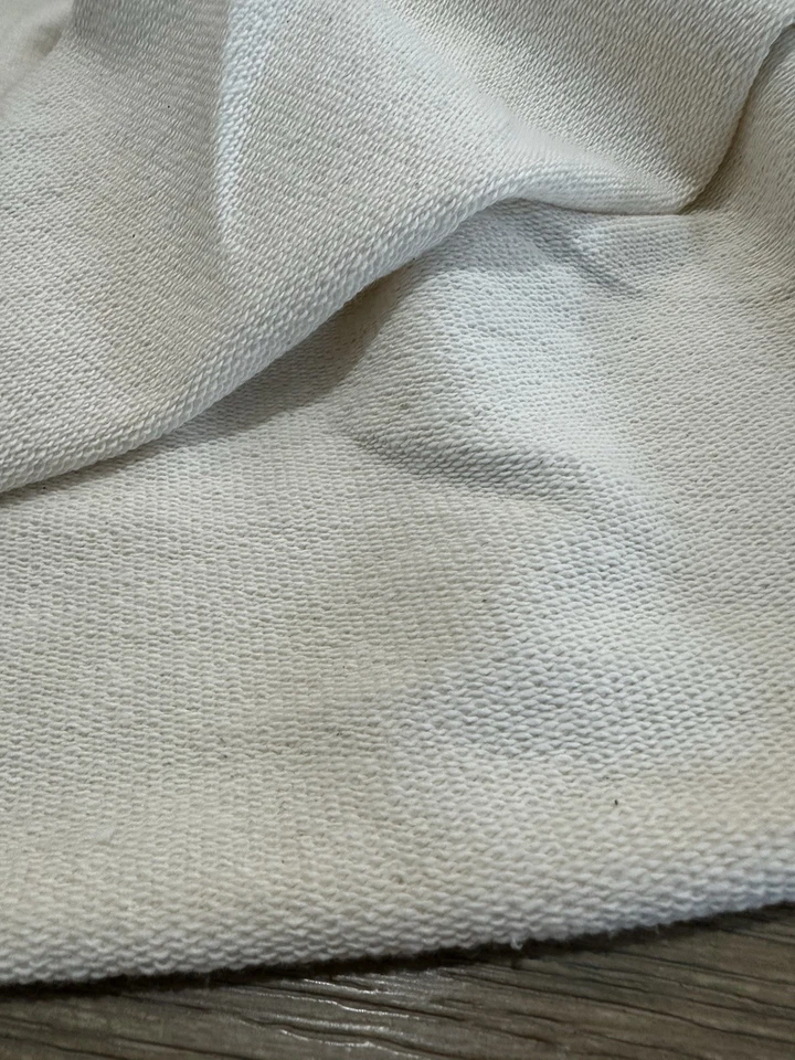 Fleece Fabric Sweatshirt Hoodie Jersey Knit fabric by the yard cream ivory 60" - Image 3 of 3