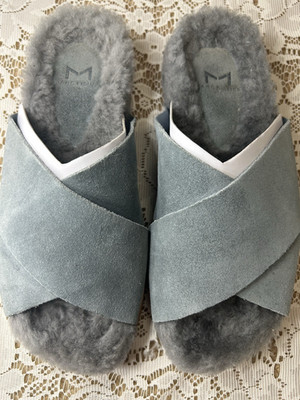 Marc Fisher LTD Canna Cozy Slip On Dark Grey Suede Size-6M with Original Box