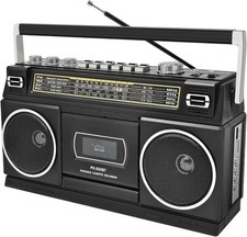 Cassette Player Boombox with Bluetooth, AM/FM/SW Radio Record to USB, 24W St...