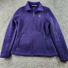 Spyder Women Purple Core Sweater Full Zip Jacket Fleece Lined Size M