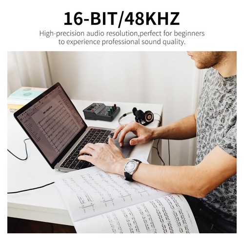 14*10*4.4cm 2-Channel Sound Card Audio Mixer offers a fast transmission rate - Afbeelding 9 van 15
