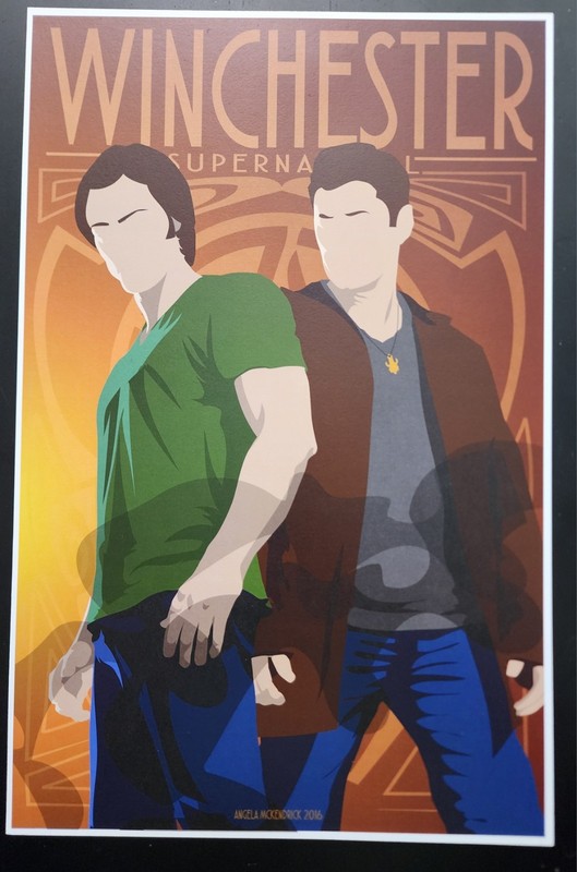 Supernatural Poster Featuring Sam & Dean Winchester Artist Angela McKendrick 