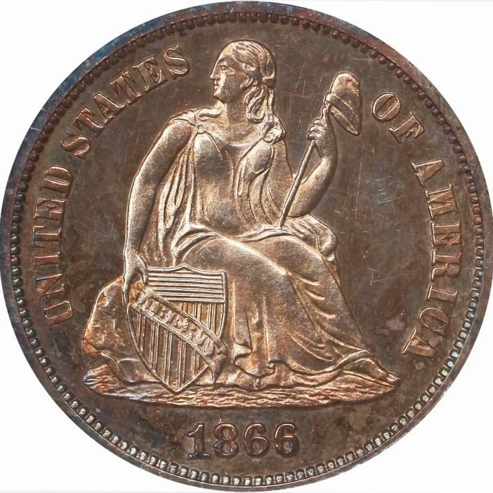 アンティーク 10センテシミ1866年 1866 Year Seated Liberty Dimes (1837-1891) for sale | eBay