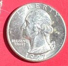 1947D Choice Uncirculated US Washington SILVER Quarter! DENVER Mint! Coin!