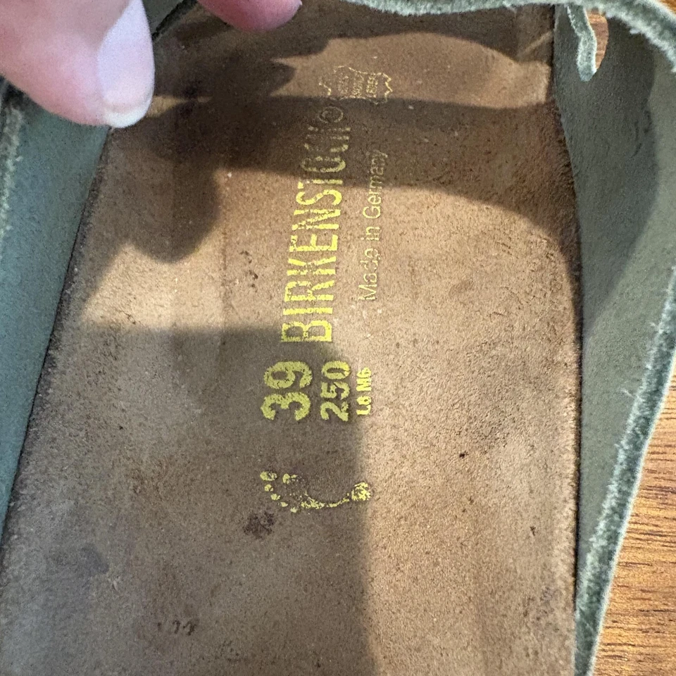 Birkenstock Arizona Sandals Women 8-8.5 Narrow 39 Green Suede Leather Germany - Image 3 of 4