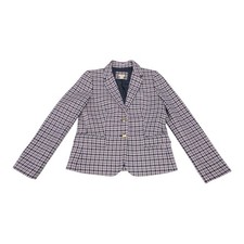 J. Crew Women's 8 Tweed Schoolboy Lavender Gray Wool Blend Houndstooth Blazer