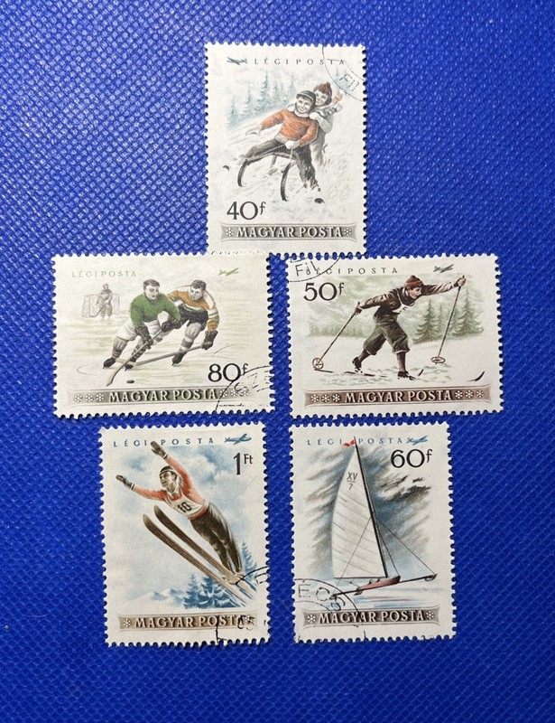 EBS Hungary Magyarország 1955 Winter Sports 1409-1413 Used