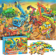 Jigsaw Puzzles for Kids Ages 3-5, 4-8, 6-8 Boys Girls - 60 Piece Construction Si
