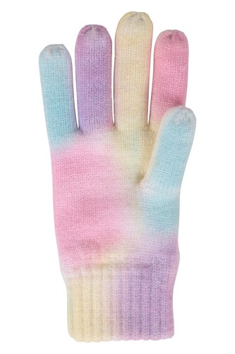 Mountain Warehouse Kids Gloves Tie Dye Print Warm Cosy Mitts with Stretch Cuffs - Picture 4 of 15