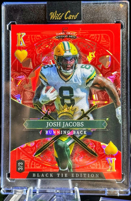 Wild Card 5 Card Draw Black Tie Josh Jacobs 2026 Serial 3/3
