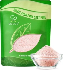 Himalayan Pink Salt, Fine Grain, 16 Oz (1 Pound), Pink Himalayan Sea Salt, Non-g