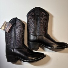 Old West Leather Boots Style 8110 - 020 Kids Youth Size 3 Color Black