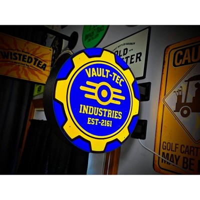 VAULT-TEC INDUSTRIES 9 Inch Light Box LED Sign 3D Printed Wall Decor Man Cave