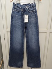 Zara The Crossed Waist Wide Leg Jeans Uk 6 NWT