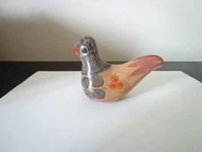 Vintage Tonala Mexican Pottery Bird Dove Figurine Folk Art 3"x 4" Signed
