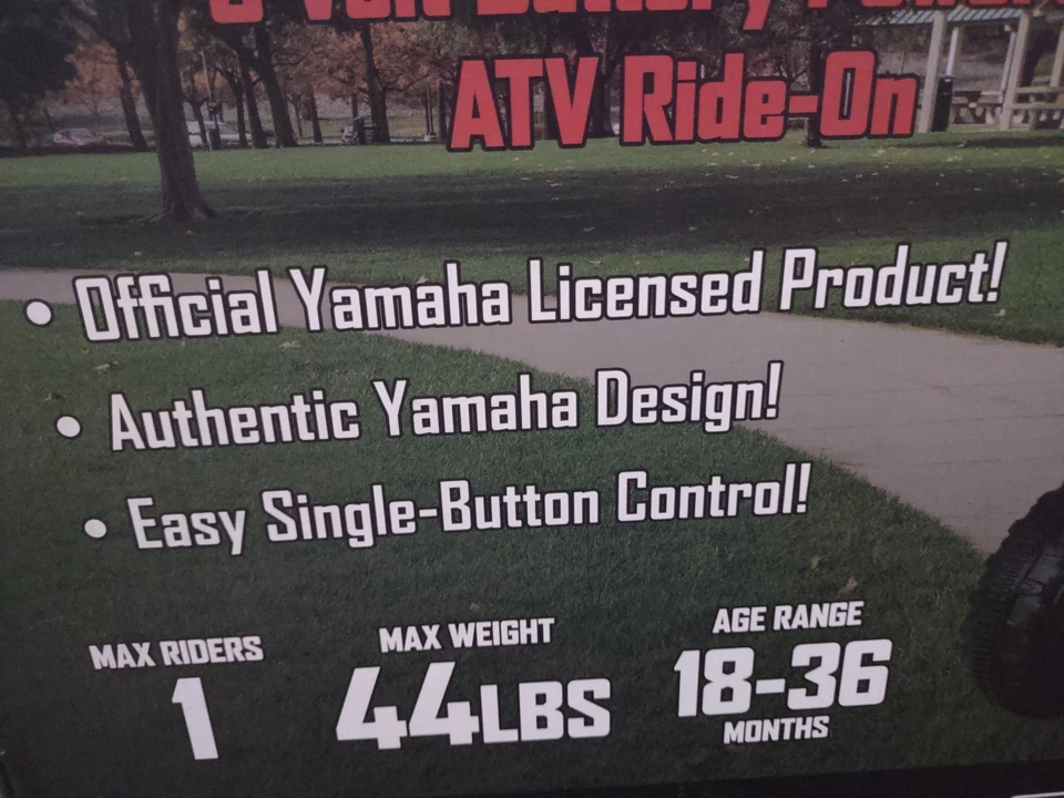 YAMAHA HYPER YAMAHA YFZ 全地形车 6 伏电池供电儿童骑行 - 蓝色 — 第 4/4 张图片