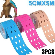 3 Rolls Elastic Kinesiology Tape Sport Kinesiology Physiotape Tapes 5cm*5m 0.98 per metre