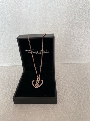 Rose Gold Thomas Sabo Infinity Charm Necklace Genuine Thomas Sabo
